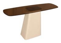 Brix Sidetable 'Mylon' Glas en gecoat staal, 140cm