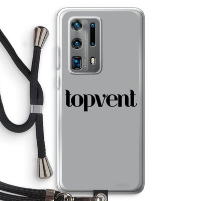 Topvent Grijs Zwart: Huawei P40 Pro Plus Transparant Hoesje met koord