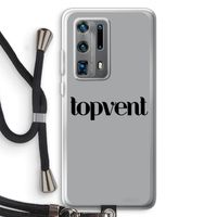 Topvent Grijs Zwart: Huawei P40 Pro Plus Transparant Hoesje met koord