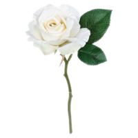 Mica Decorations Kunstbloem roos Emy - wit - 31 cm - kunststof - decoratie bloemen