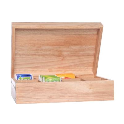 Cosy & Trendy Theedoos - 8-vaks - groot - blanco hout - 29 x 19 x 9 cm