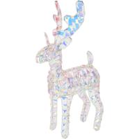 Kerstverlichting figuur -rendier - regenboog gekleurd- 24 x 8 x 37 cm - 50 leds - warm wit