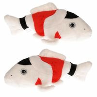 2x stuks pluche vissen knuffel koi karper 22 cm