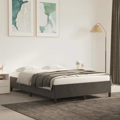 Bedframe zonder matras 140x190 cm fluweel donkergrijs