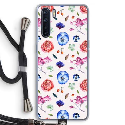 Bloemetjes: Oppo A91 Transparant Hoesje met koord