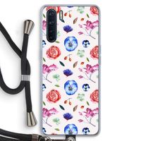 Bloemetjes: Oppo A91 Transparant Hoesje met koord