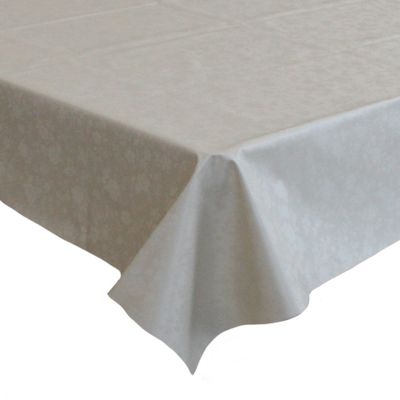 Tafelzeil/tafelkleed creme met bloemen motief 140 x 250 cm - Tafelzeil/tafelkleed creme met bloemen motief 140 x 250 cm -