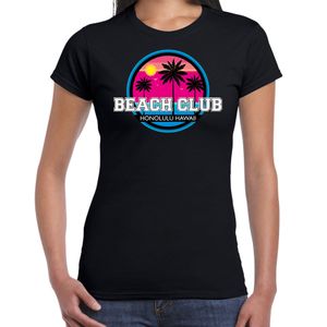 Beach club zomer t-shirt / shirt Beach club Honolulu Hawaii zwart voor dames