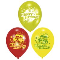6x stuks verjaardag feest ballonnen Happy Birthday print   -