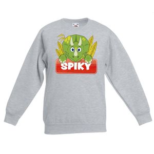 Sweater grijs voor kinderen met Spiky de dinosaurus