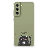 Samsung Galaxy S21FE Telefoonhoesje met Naam Cat Good Day