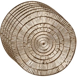 Set van 6x stuks ronde Placemats metallic goud look diameter 38 cm - Placemats