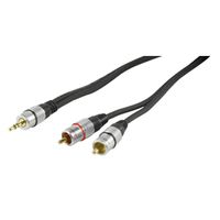 Extra hoge kwaliteit stereo mini jack naar 2x tulp kabel [diverse...