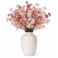 Boeket Kunstbloemen Bloesem takken - H106 cm - roze en lichtroze - 6x stelen kunstbloemen