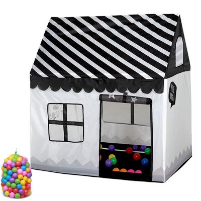 Huishoudelijke kinderen afdrukken spelen tent kleine spel huis met 50 Oceaan ballen (zwart wit)