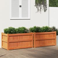 VidaXL Plantenbakken 2 st cm massief grenenhout wasbruin - thumbnail