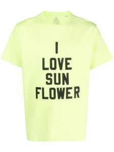 Sunflower t-shirt en coton à slogan imprimé - Jaune