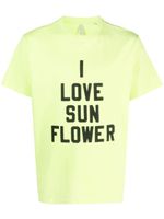 Sunflower t-shirt en coton à slogan imprimé - Jaune