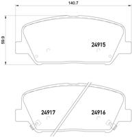 Remmenset, remschijf BREMBO, Remschijftype: Binnen geventileerd, Inbouwplaats: Achteras, u.a. für Hyundai