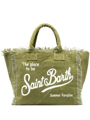 MC2 Saint Barth sac cabas en toile à logo imprimé - Vert