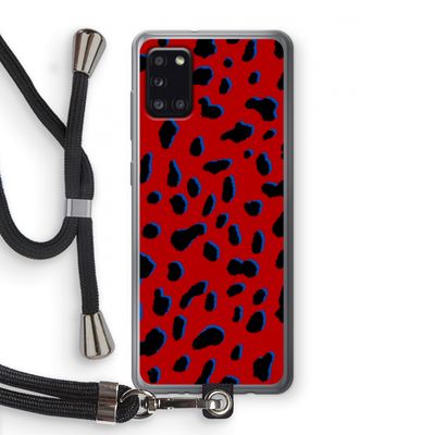 Red Leopard: Samsung Galaxy A31 Transparant Hoesje met koord