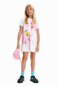 T-shirtjurk met Roze Panther - WHITE - 5/6