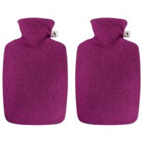 2x Kruiken fuchsia roze 2 liter met viltlook hoes - thumbnail