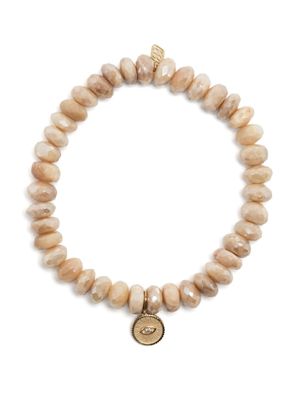 Sydney Evan bracelet Evil Eye en or 14ct à perles - Tons neutres