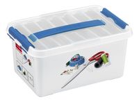 Sunware Q-line naaibox 6 liter met inzet wit/transp/blauw