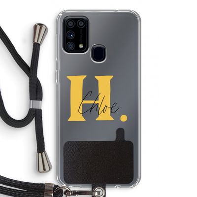 Amber Script: Samsung Galaxy M31 Transparant Hoesje met koord