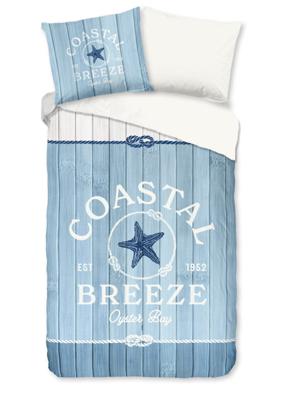 Good Morning Dekbedovertrek "Houten planken/ maritiem" - Blauw - (140x200/220 cm) - Katoen