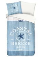 Good Morning Dekbedovertrek "Houten planken/ maritiem" - Blauw - (140x200/220 cm) - Katoen