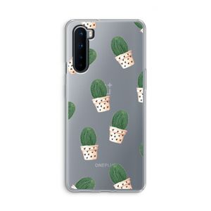 Cactusprint roze: OnePlus Nord Transparant Hoesje