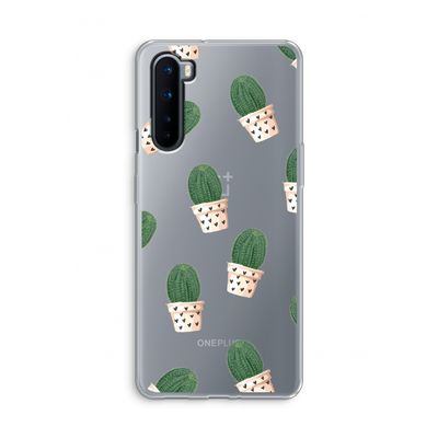 Cactusprint roze: OnePlus Nord Transparant Hoesje