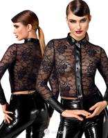 * NOIR handmade Noirelle Kanten Button-up Shirt, F377
