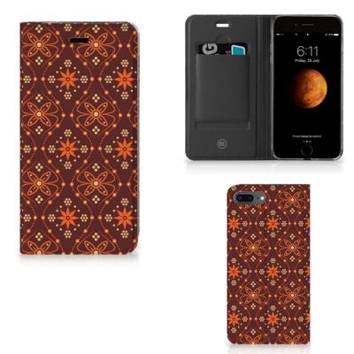 Apple iPhone 7 Plus | 8 Plus | Hoesje met Magneet | Batik Brown