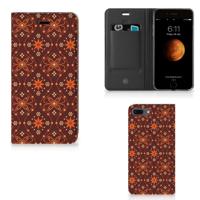 Apple iPhone 7 Plus | 8 Plus | Hoesje met Magneet | Batik Brown