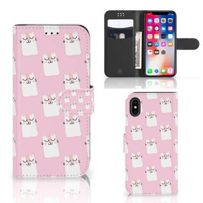 Apple iPhone X | Xs | Telefoonhoesje | Met pasjeshouder | Sleeping Cats