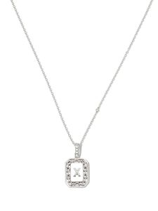 SHAY collier X en or blanc 18ct orné de perles - Argent