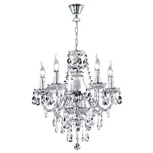 LED Kroonluchter - Trion Lucy - E14 Fitting - 5-lichts - Rond - Mat Chroom - Aluminium