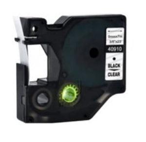 Label Tape voor Dymo D1 40910 | 9 mm x 7 m | S0720670 - Zwart op Transparant - 1 stuk