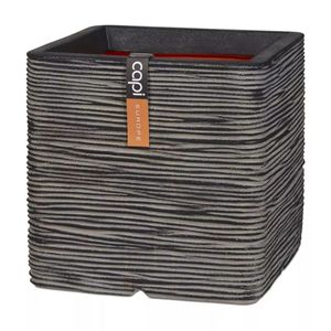 Capi plantenbak nature rib vierkant 40x40 cm antraciet kofz903