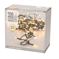 Kerstverlichting lichtsnoer - 320 led lampjes - warm wit - 24 meter - binnen/buiten