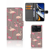 Xiaomi Poco X4 Pro 5G Telefoonhoesje met Pasjes Flamingo - thumbnail