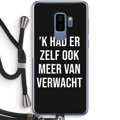 Meer verwacht - Zwart: Samsung Galaxy S9 Plus Transparant Hoesje met koord