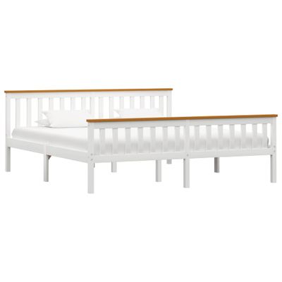 vidaXL Bedframe massief grenenhout wit 180x200 cm