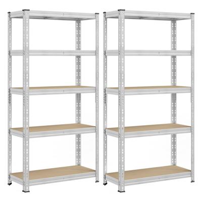 Stevige opbergrek met verstelbare planken, Set van 2 (180 x 90 x 40 cm)