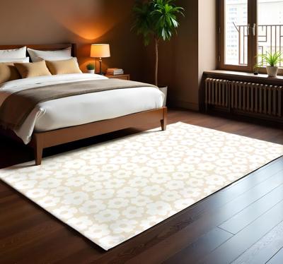 Witte klaproos vinyl tapijt bloemen en planten