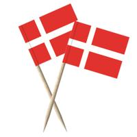 Denemarken vlaggetjes mini prikkers - 100x stuks - 8 cm - Landen decoratie - papier - cocktailprikke