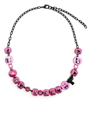 Natasha Zinko collier à détails de perles - Rose